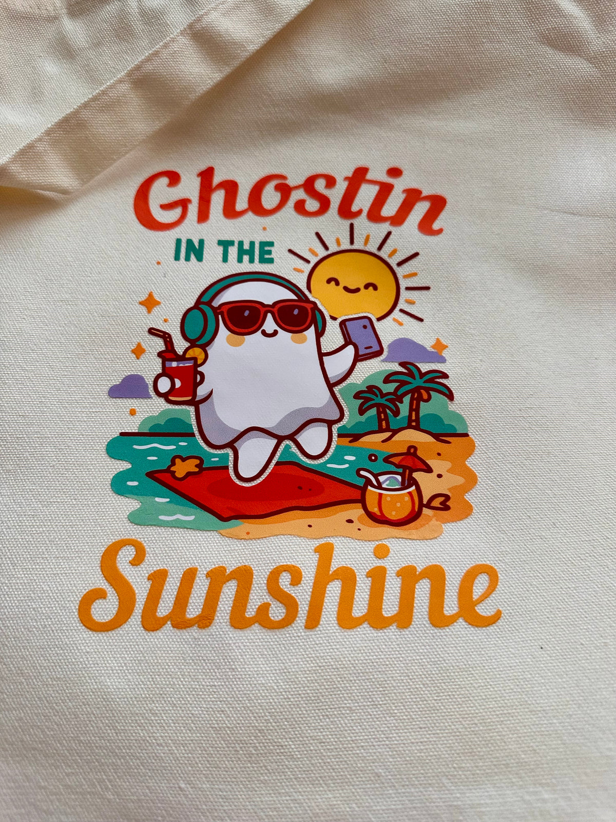 π»βοΈ Summerween Canvas Tote | Spooky Vibes & Sunny Skies Tote Bag
