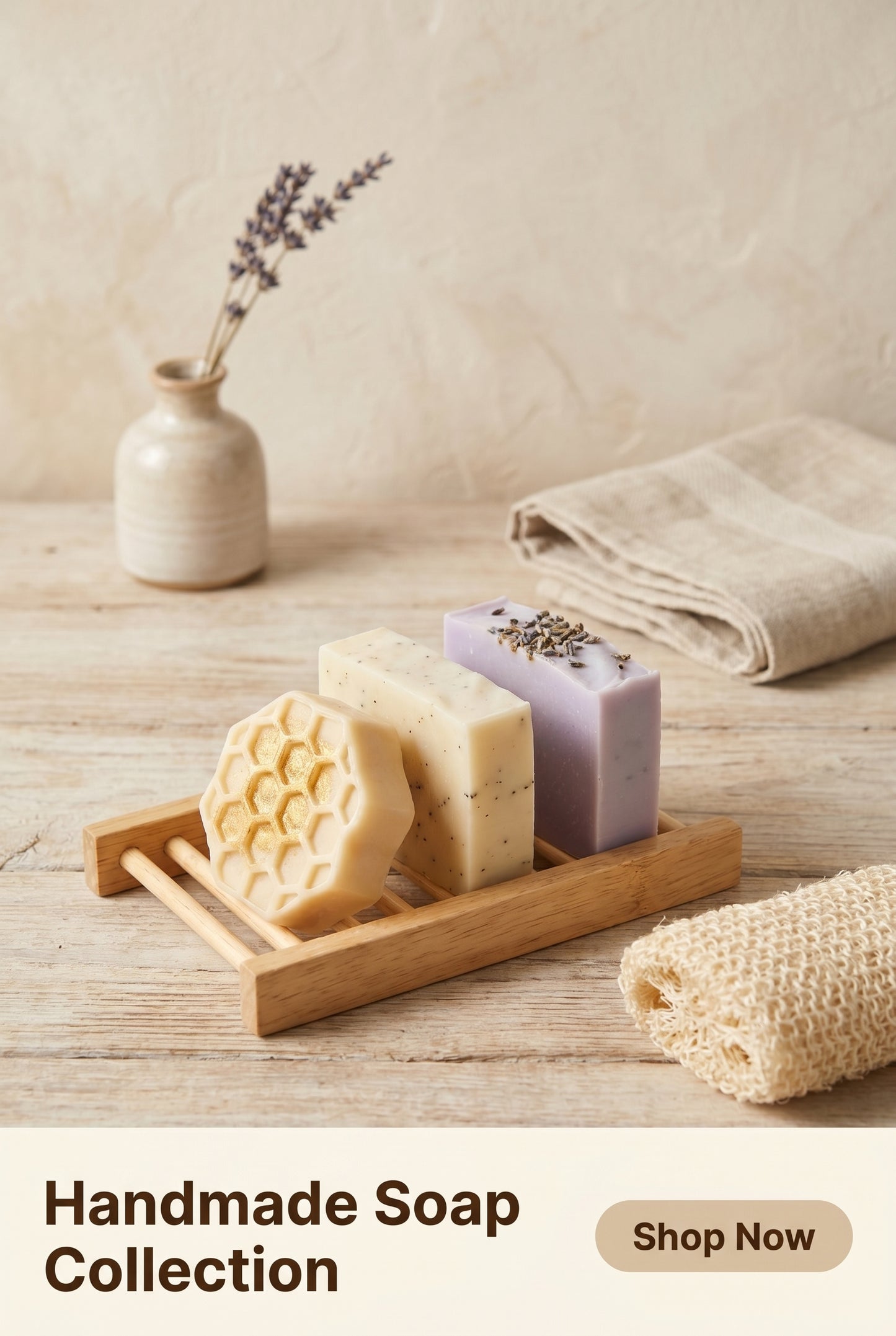 🧼 Handmade Soap Collection | Vanilla Bean, Lavender Chamomile & Honey Soaps
