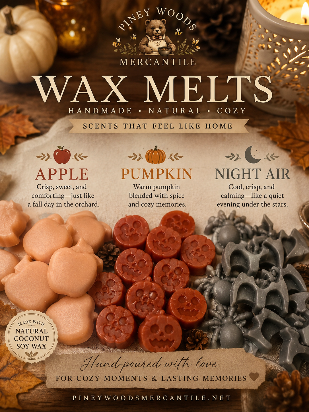 π Autumn Wax Melts β Apple, Pumpkin & Night Air