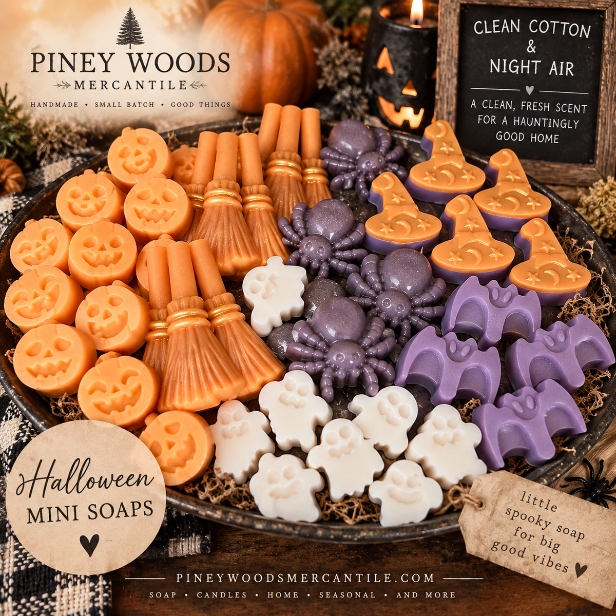 π Halloween Mini Soaps β Clean Cotton & Night Air