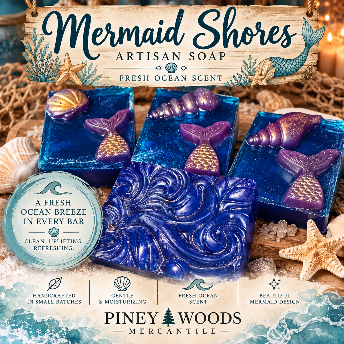 π§ββοΈ Mermaid Shores Artisan Soap β Fresh Ocean