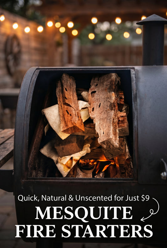 🔥 Mesquite Fire Starters Set of 4| Natural Fire Starters for Grills, Smokers & Fire Pits