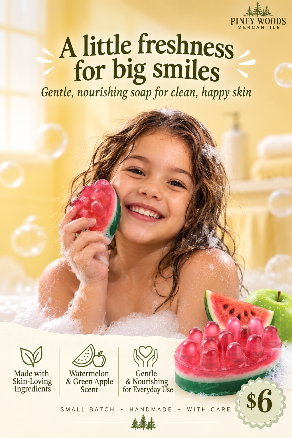 🍉 Watermelon Soap | Watermelon Sugar & Green Apple Handmade Soap